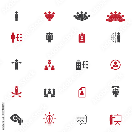 Universal business management and human resources icon set. Universal icons for web and mobile. Vector.	