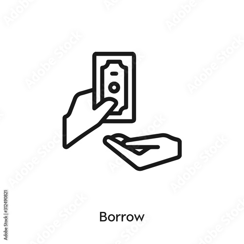 borrow icon vector sign symbol