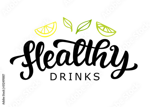 Healthy drinks vector logo badge