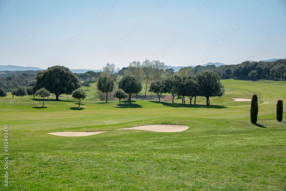 Catalan golf Field in Mountains
