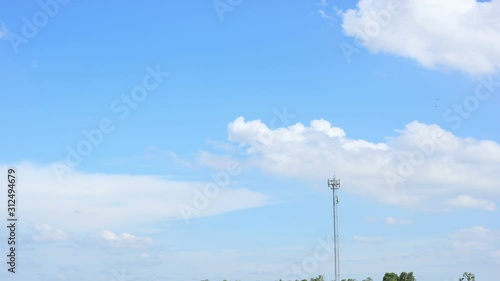 Cloud Moving with blue sky background Time lapse
