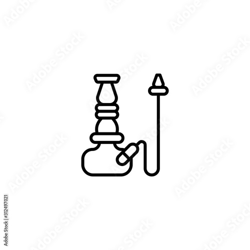 Hookah vector icon. Shisha and Sheesha icons. Smoke symbol. Trendy Flat style for graphic design, Web site, UI. EPS10. Vector illustration