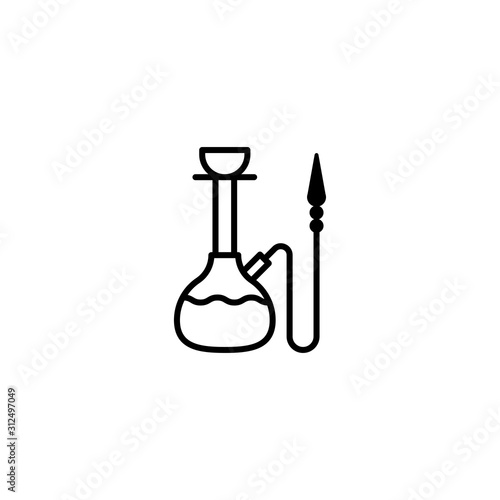 Hookah vector icon. Shisha and Sheesha icons. Smoke symbol. Trendy Flat style for graphic design, Web site, UI. EPS10. Vector illustration