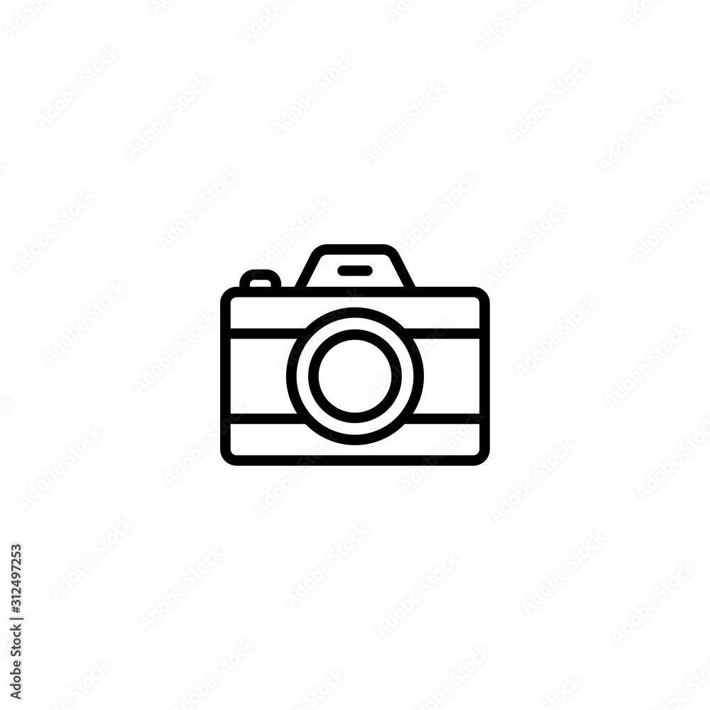 Camera icon, flat photo camera vector isolated. Modern simple snapshot photography sign. Trendy symbol for website design, web button, mobile app. Logo illustration