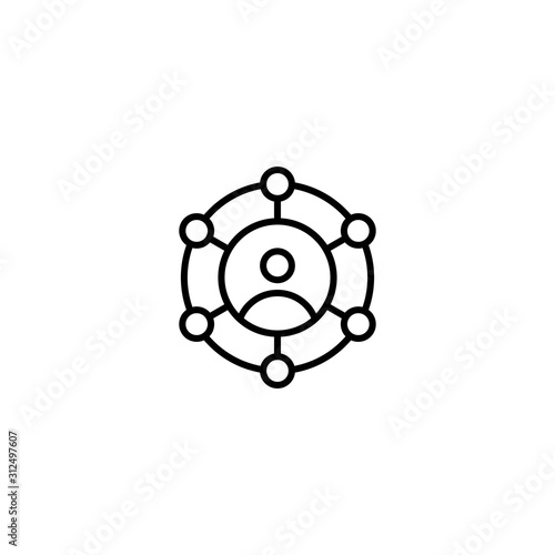 Multichannel marketing icon vector. Teamwork for your web site design or mobile app, graphic design, UI. EPS10. Vector illustration