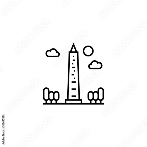 obelisk icon on white background. Modern, simple flat vector illustration for web site or mobile app