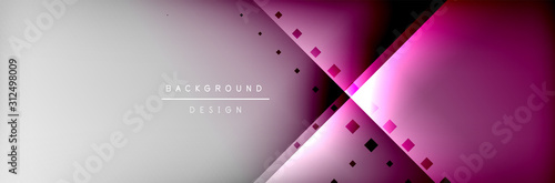 Abstract background - squares and lines composition created with lights and shadows. Technology or business digital template