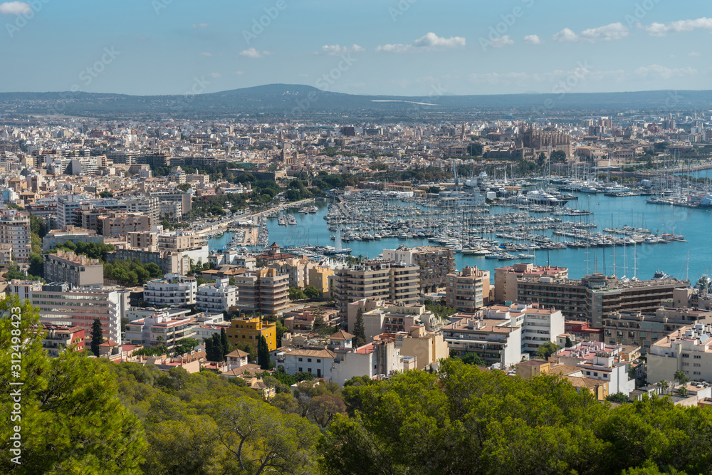 spain palma de majorca harbor high angle view spain palma de majorca harbor high angle view