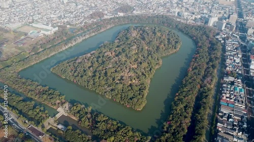 The aerial view of Mozu Daisenryo in Sakai.