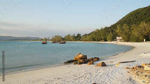 Tropical Koh Rong Sanloem Beach Impressions near Sihanoukville, Cambodia. photo