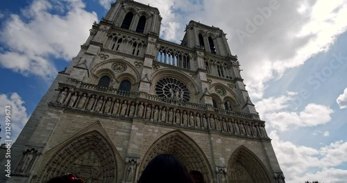 Notre Dame Cathedral In Paris, France. Hyperlapse Video