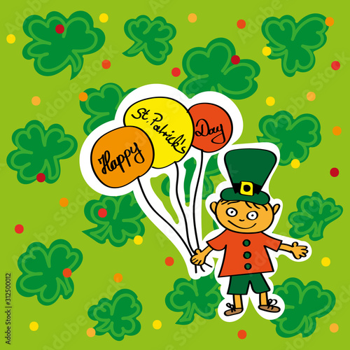Gezeichneter St. Patricks Day Glückwunsch quadratisch