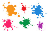 Vector illustration set of colorful ink blots