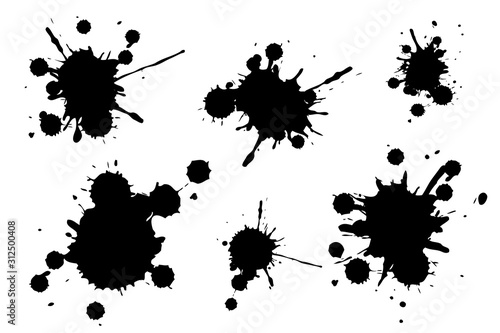 Vector illustration set of ink blots