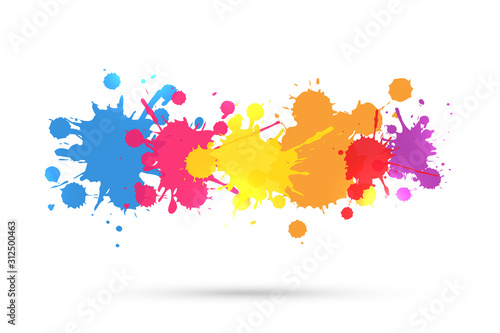 Vector illustration set of colorful ink blots