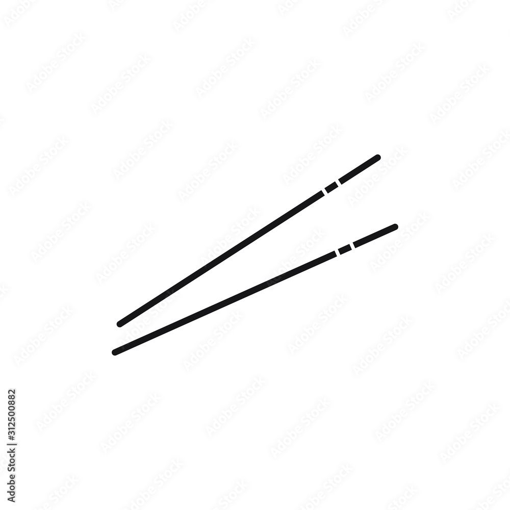Chopstick icon design isolatedon white background. vector illustration Chopstick icon design isolatedon white background. vector illustration