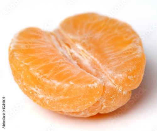 Close up of mandarin on white background
