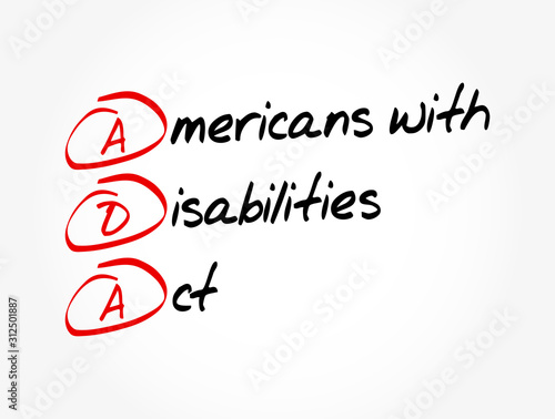ADA - Americans with Disabilities Act acronym, concept background