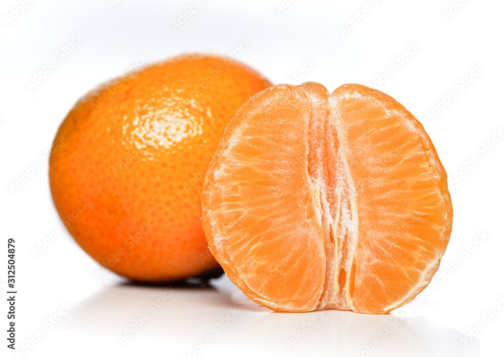 Close-up of mandarin on white background Close-up of mandarin on white background