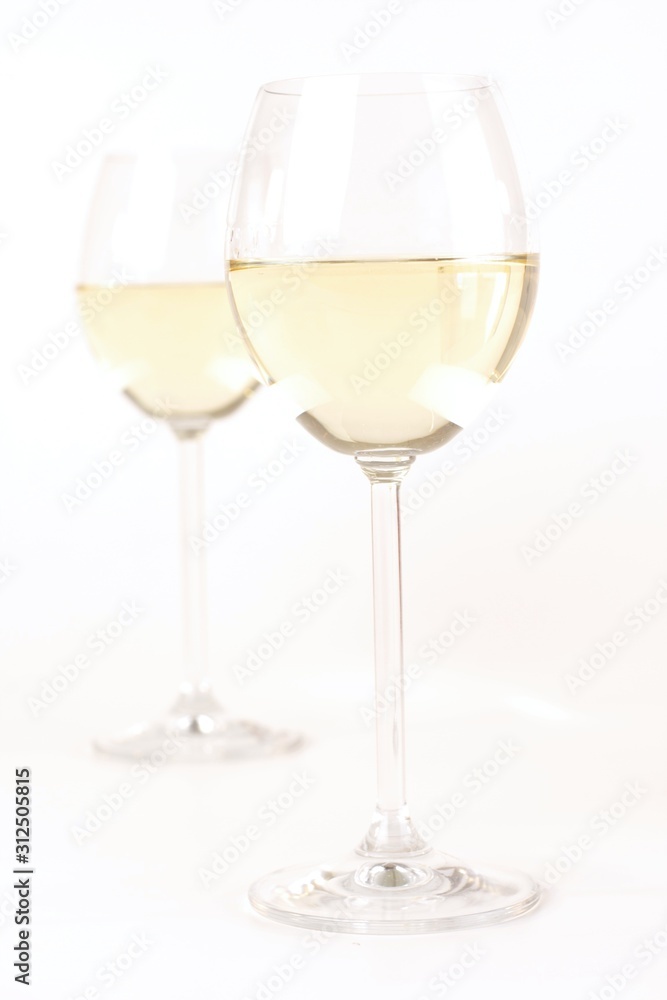 Glas of white wine - studio shot