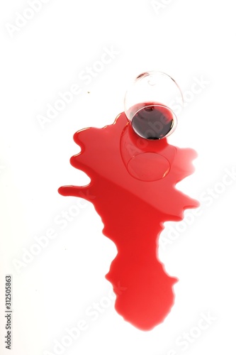 Studio shot of wine stain photo