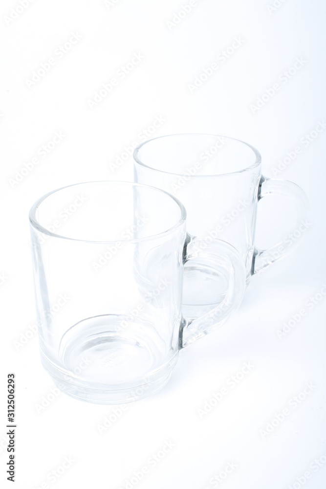 Studio shot of two empty glasses Studio shot of two empty glasses