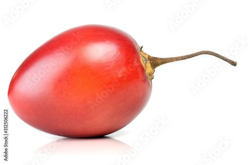 Close-up of tamarillo on white background