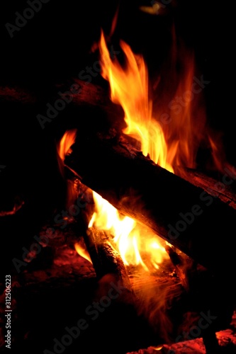 Close up of fire flames