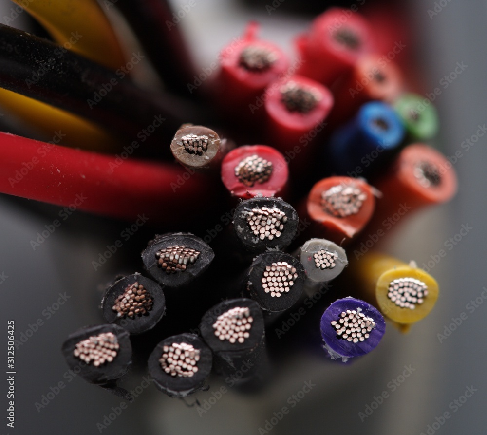 Computer cables on white background Computer cables on white background
