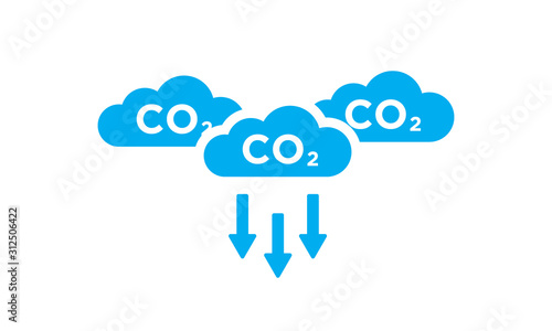 CO2 carbon emissions reduction icon design. vector illustration
