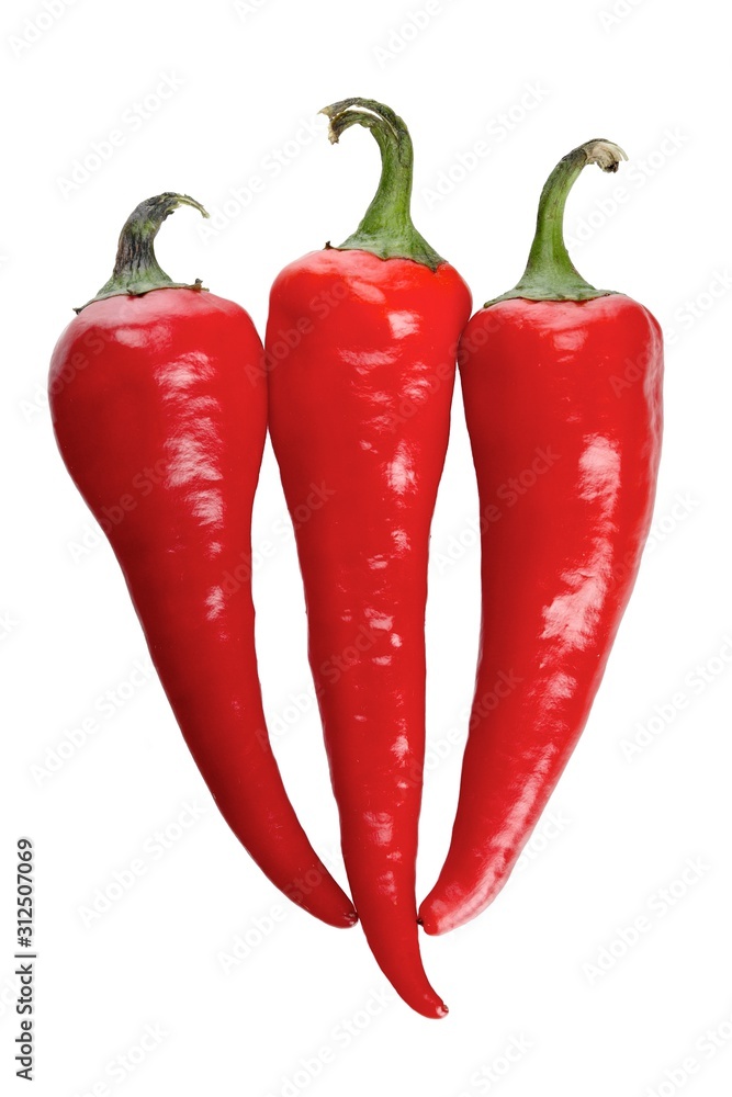 Chili peppers on white background Chili peppers on white background