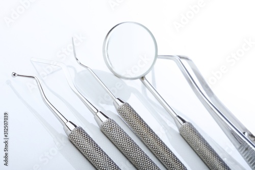 Dental tools and equipment. Over white background