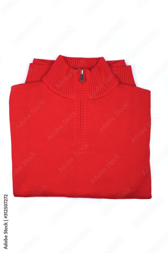 Red sweater on white background Red sweater on white background