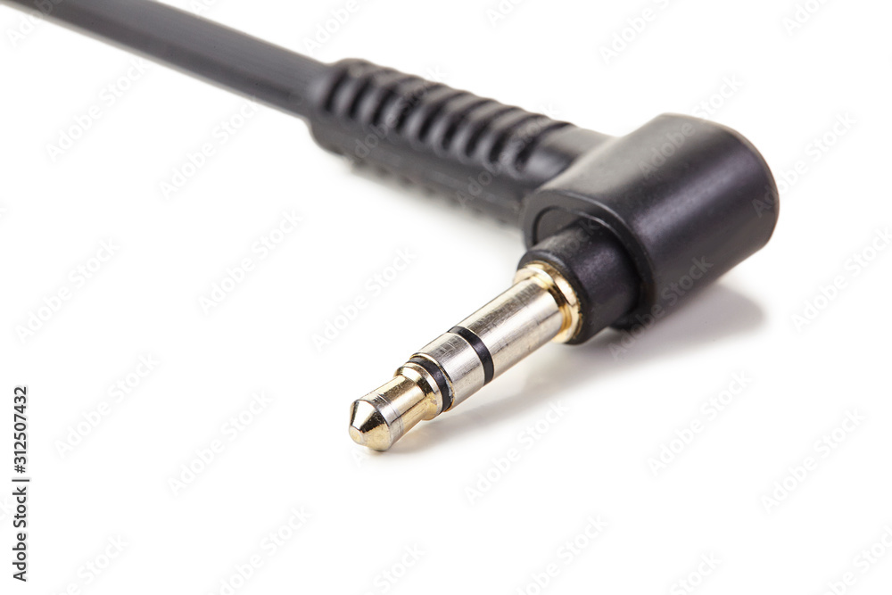 Macro of audio cable isolated on white background Close up Macro of audio cable isolated on white background Close up