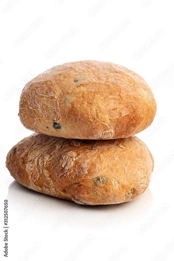 Bread on white backgorund - close-up Bread on white backgorund - close-up