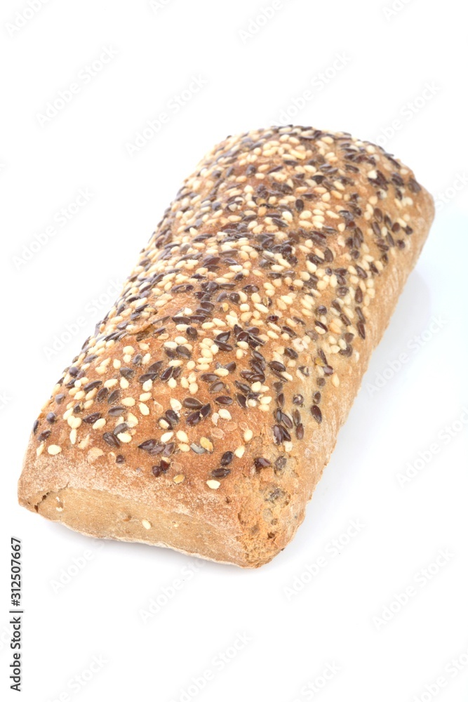 Bread on white backgorund - close-up Bread on white backgorund - close-up