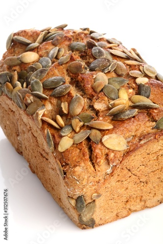 Bread on white backgorund - close-up