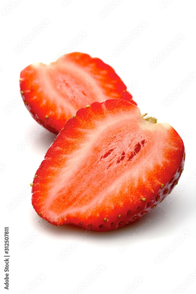 Strawbwrry on white background - close-up Strawbwrry on white background - close-up