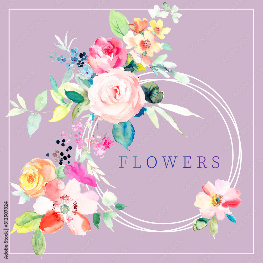 Watercolor flowers Watercolor flowers