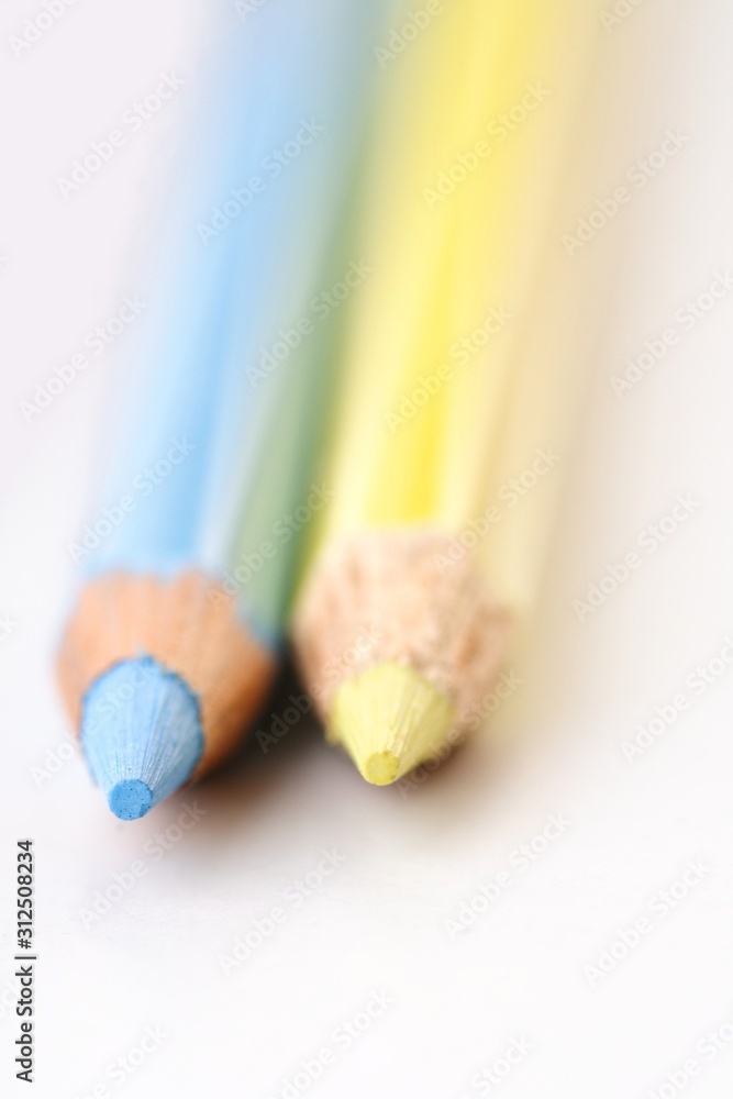 Rainbow colored pencils - close-up Rainbow colored pencils - close-up