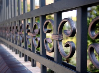 Metal fence - close-up