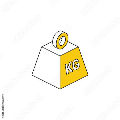 Weight cargo. Vector line, 3d stroke isometric, color web icon, new flat style. Creative illustration design, abstract idea for infographics.