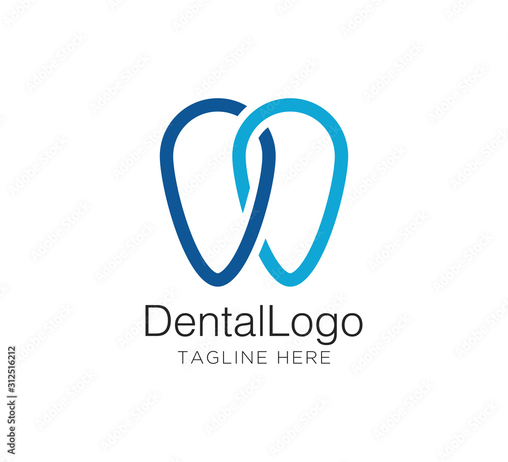 medical dental logo design vector concept