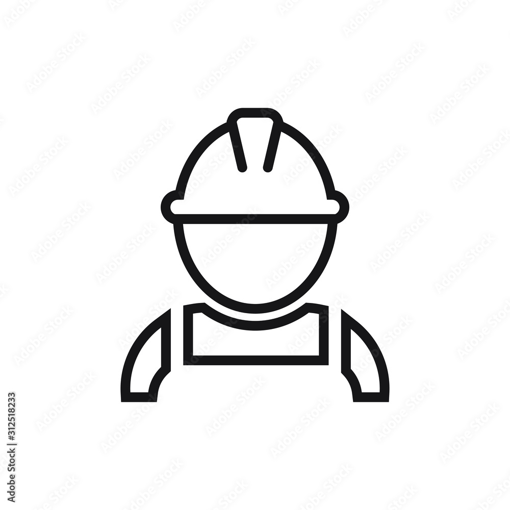 Construction worker icon flat design. Vector illustration. Construction worker icon flat design. Vector illustration.