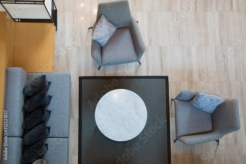 top view of lobby area