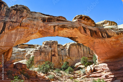 Spectacular arches and sand stone formations in the Arches national park and Capitol Reef national park, Utah