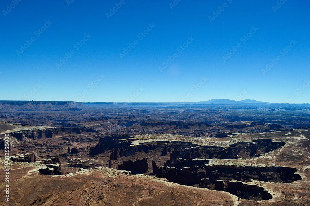 Spectacular view from the viewpoint at canyons in the Canyonlands national park