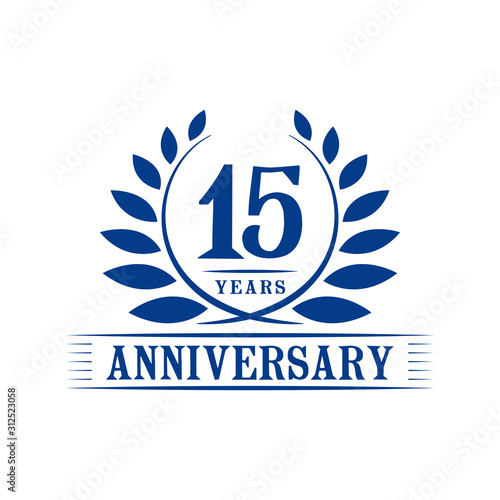 15 years logo design template. Fiftheenth anniversary vector and illustration. photo