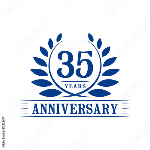 35 years logo design template. Thirty fifth anniversary vector and illustration.