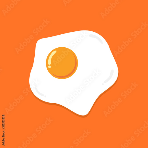 Fried egg breakfast cartoon icon. vector illustration.